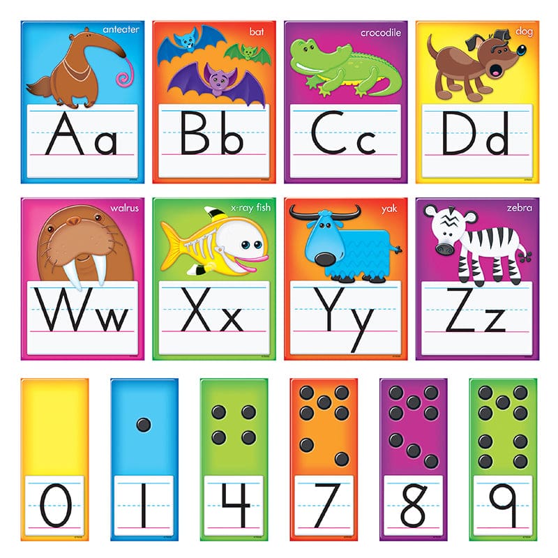 Awesome Animals Alphabet Cards Std Manuscript Bb Set (Pack of 3) - Language Arts - Trend Enterprises Inc.