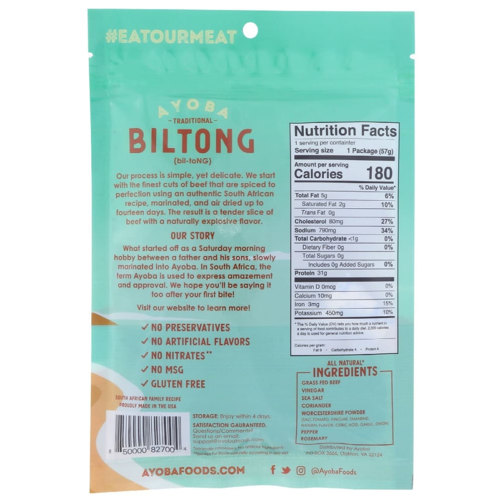 AYOBA: Traditional Biltong Air Dried Beef 2 oz - Grocery > Snacks - AYOBA