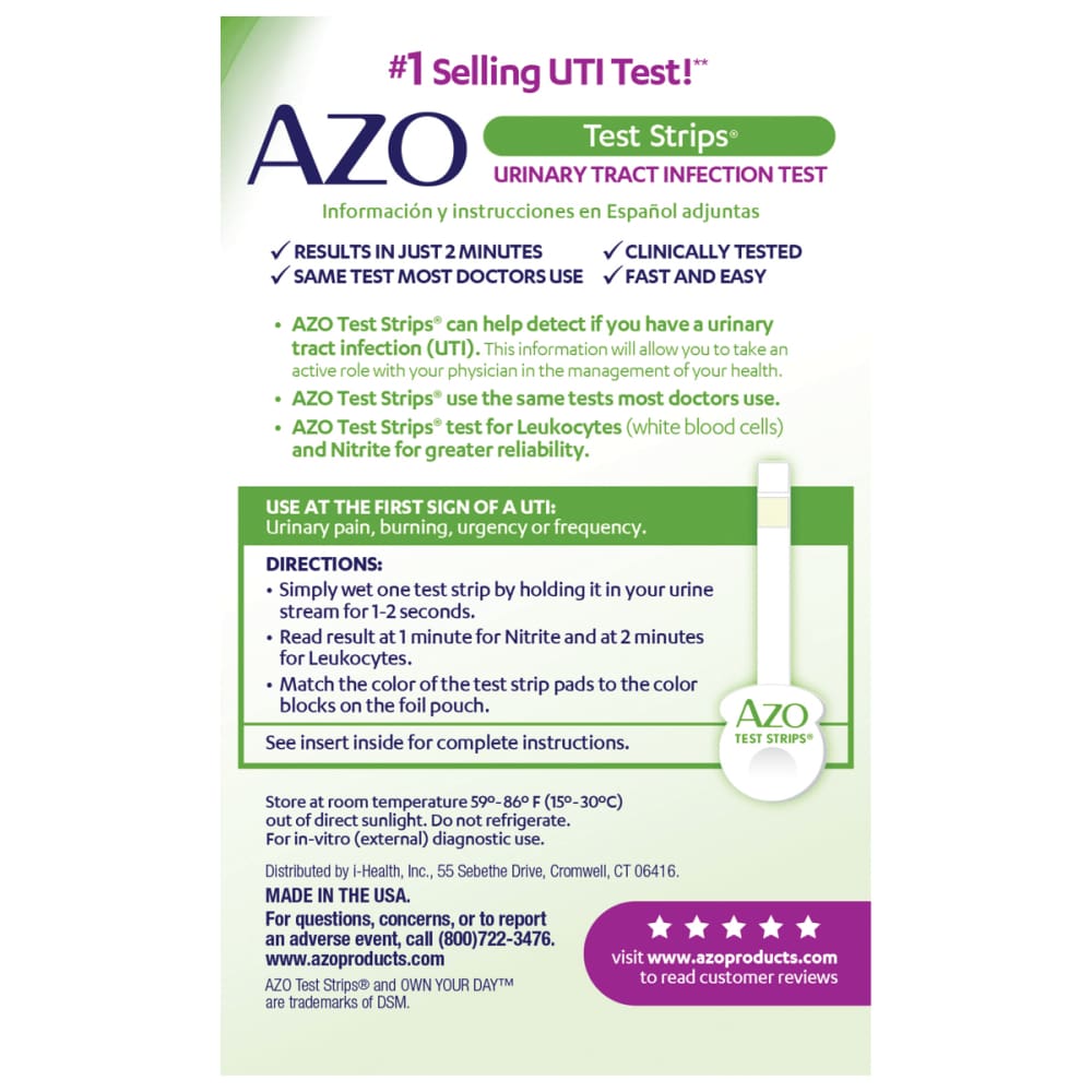 AZO Azo Urinary Infection Test Strips, 3 Pc