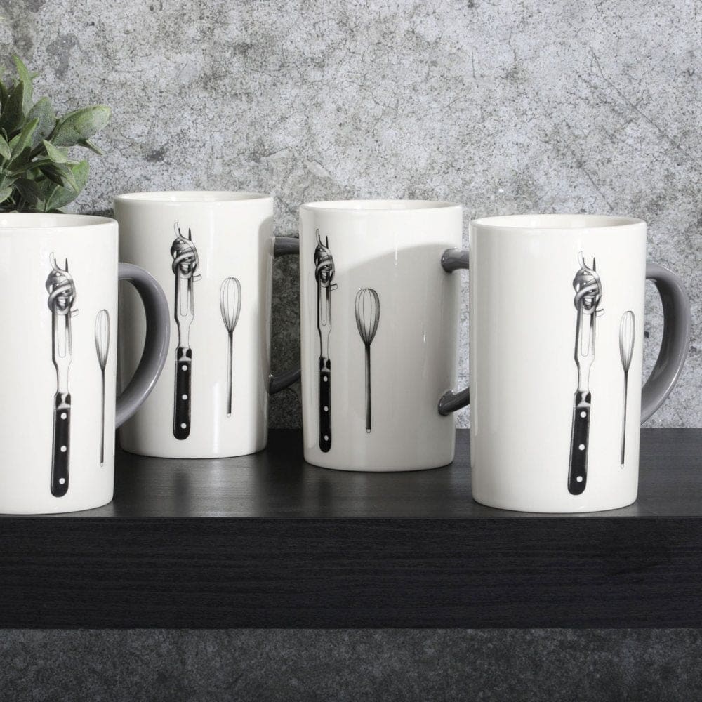 Babish 4-Piece Fork and Spoon Latte Mug Set - Drinkware - Babish