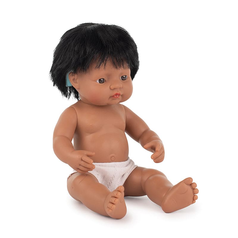 Baby Doll Hispanic Boy With Hearing Aid - Dolls - Miniland Educational Corporation