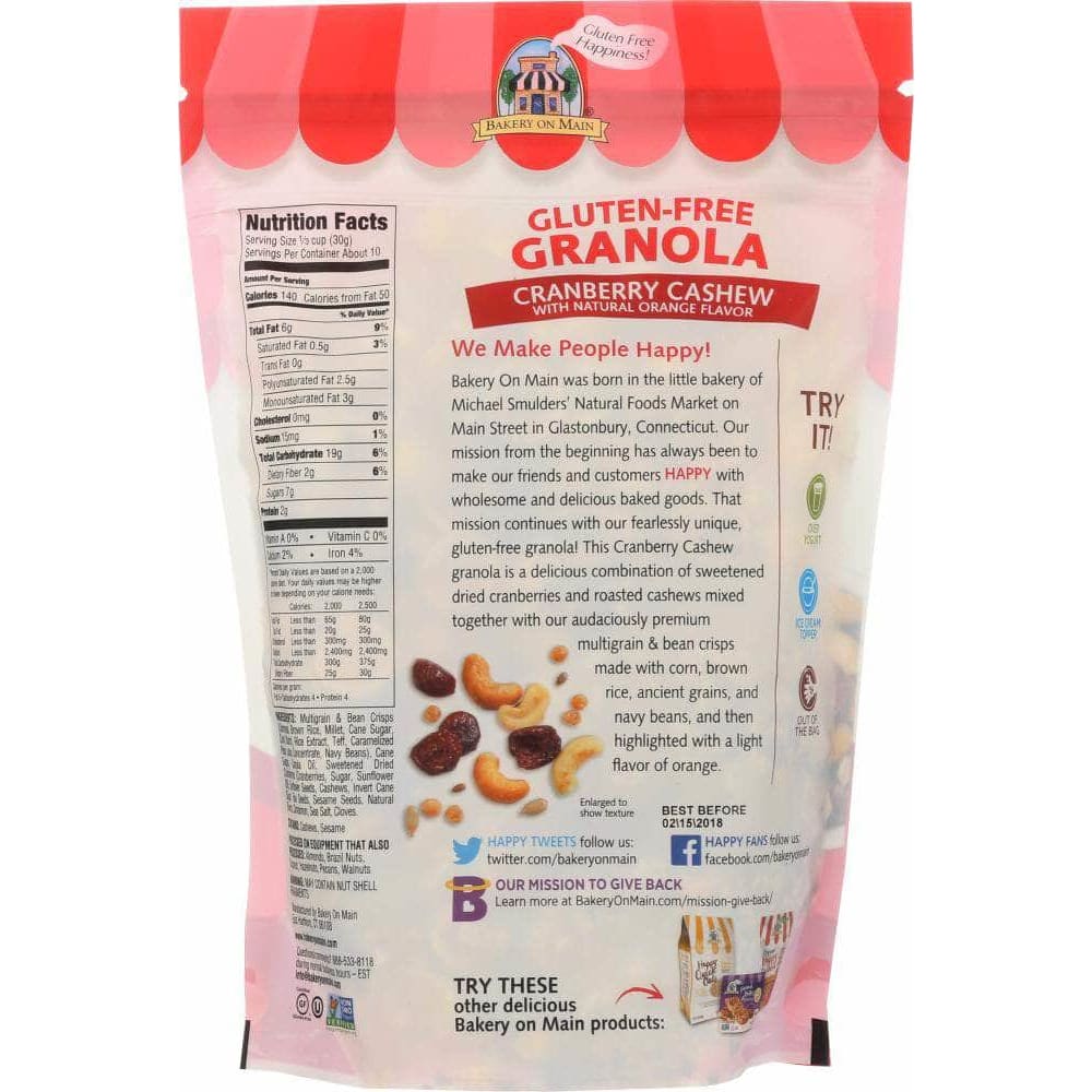 Bakery On Main Bakery On Main Gluten Free Granola Cranberry Orange Cashew, 11 oz