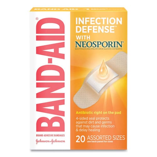 BAND-AID Antibiotic Adhesive Bandages Assorted Sizes 20/box - Janitorial & Sanitation - BAND-AID®