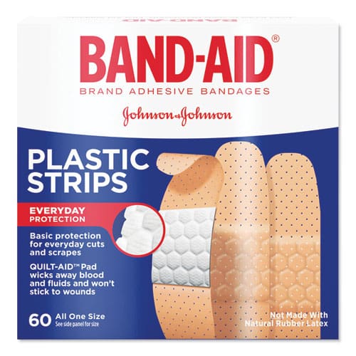 BAND-AID Plastic Adhesive Bandages 0.75 X 3 60/box - Janitorial & Sanitation - BAND-AID®