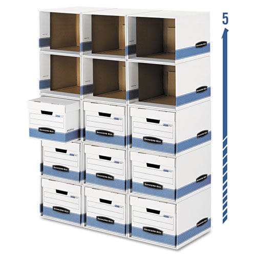 Bankers Box File/cube Box Shell Legal/letter 23.75 X 19.75 White/blue 6/carton - Office - Bankers Box®