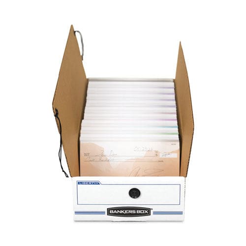 Bankers Box Liberty Check And Form Boxes 11 X 24 X 5 White/blue 12/carton - Office - Bankers Box®