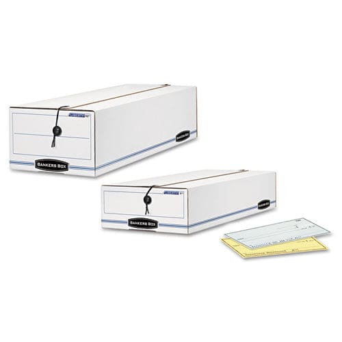 Bankers Box Liberty Check And Form Boxes 11 X 24 X 5 White/blue 12/carton - Office - Bankers Box®