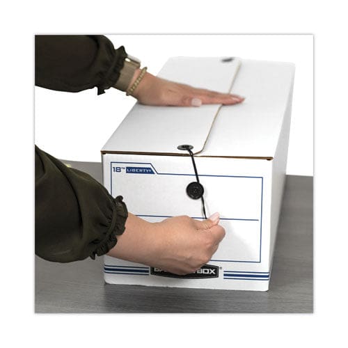 Bankers Box Liberty Check And Form Boxes 9.75 X 23.75 X 6.25 White/blue 12/carton - Office - Bankers Box®