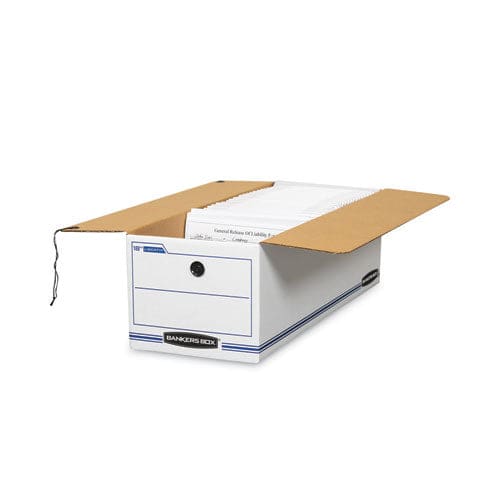 Bankers Box Liberty Check And Form Boxes 9 X 24.25 X 7.5 White/blue 12/carton - Office - Bankers Box®