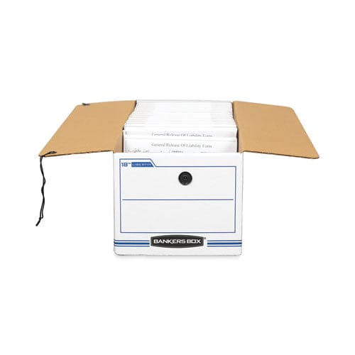 Bankers Box Liberty Check And Form Boxes 9 X 24.25 X 7.5 White/blue 12/carton - Office - Bankers Box®