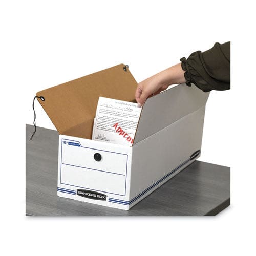 Bankers Box Liberty Check And Form Boxes 9 X 24.25 X 7.5 White/blue 12/carton - Office - Bankers Box®