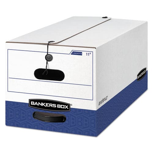 Bankers Box Liberty Heavy-duty Strength Storage Boxes Letter Files 12.25 X 24.13 X 10.75 White/blue 12/carton - School Supplies - Bankers