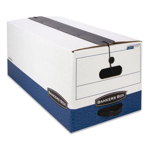 Bankers Box Liberty Plus Heavy-duty Strength Storage Boxes Legal Files 15.25 X 24.13 X 10.75 White/blue 12/carton - School Supplies -