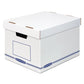 Bankers Box Organizer Storage Boxes Large 12.75 X 16.5 X 6.5 White/blue 12/carton - School Supplies - Bankers Box®