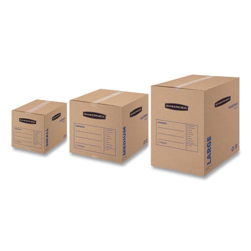 Bankers Box Smoothmove Basic Moving Boxes Regular Slotted Container (rsc) Large 18 X 18 X 24 Brown/blue 15/carton - Office - Bankers Box®