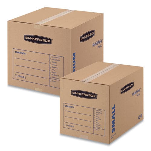 Bankers Box Smoothmove Basic Moving Boxes Regular Slotted Container (rsc) Large 18 X 18 X 24 Brown/blue 15/carton - Office - Bankers Box®