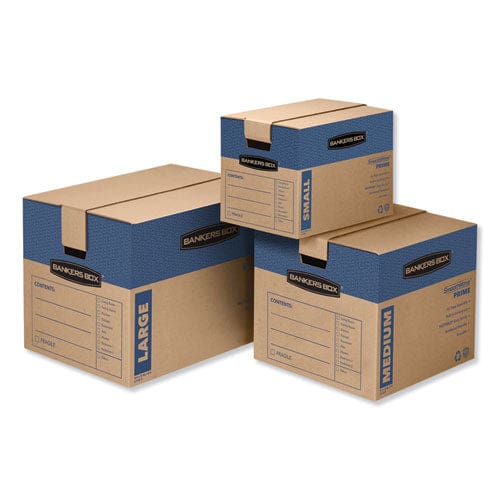 Bankers Box Smoothmove Prime Moving/storage Boxes Lift-off Lid Half Slotted Container Small 12 X 24 X 10 Brown/blue 8/carton - Office -