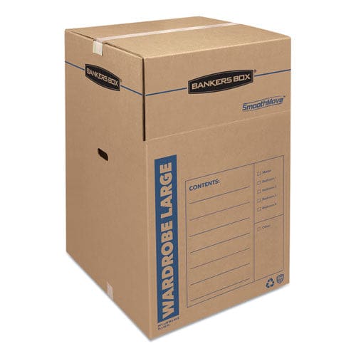 Bankers Box Smoothmove Wardrobe Box Regular Slotted Container (rsc) 24 X 24 X 40 Brown/blue 3/carton - Office - Bankers Box®