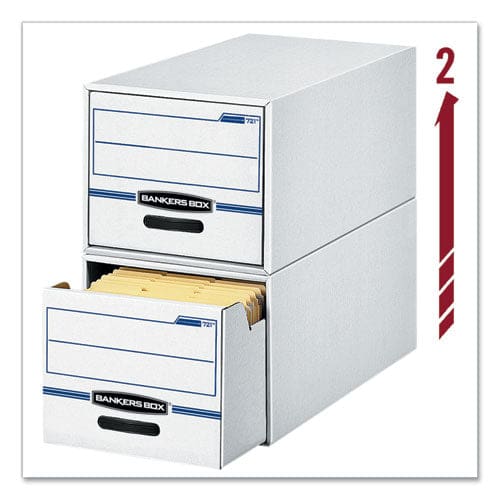 Bankers Box Stor/drawer Basic Space-savings Storage Drawers Legal Files 16.75 X 19.5 X 11.5 White/blue 6/carton - School Supplies - Bankers