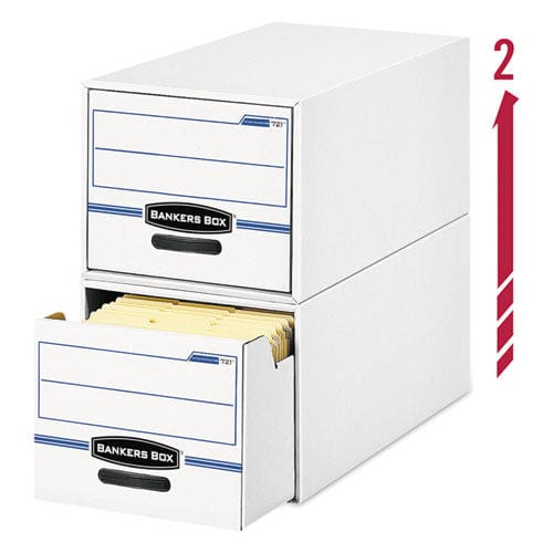 Bankers Box Stor/drawer Basic Space-savings Storage Drawers Legal Files 16.75 X 19.5 X 11.5 White/blue 6/carton - School Supplies - Bankers