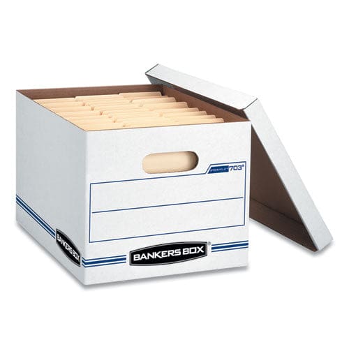 Bankers Box Stor/file Basic-duty Storage Boxes Letter/legal Files 12.5 X 16.25 X 10.5 White/blue 12/carton - School Supplies - Bankers Box®