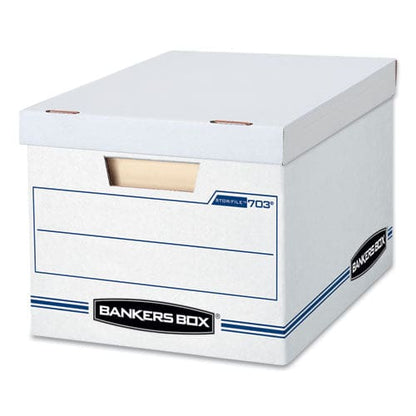 Bankers Box Stor/file Basic-duty Storage Boxes Letter/legal Files 12.5 X 16.25 X 10.5 White/blue 4/carton - School Supplies - Bankers Box®