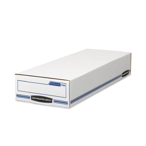 Bankers Box Stor/file Check Boxes 9.25 X 25 X 4.13 White/blue 12/carton - Office - Bankers Box®