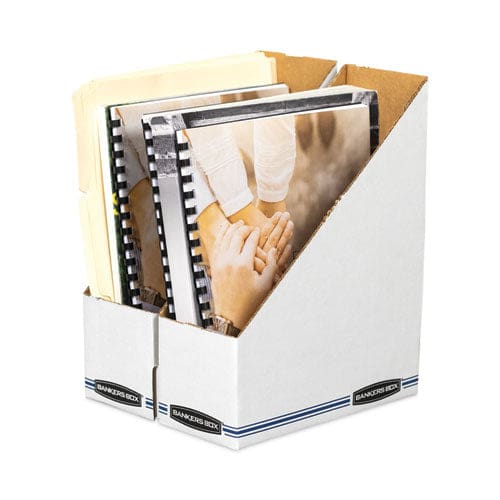 Bankers Box Stor/file Corrugated Magazine File 4 X 9.25 X 11.75 White 12/carton - School Supplies - Bankers Box®