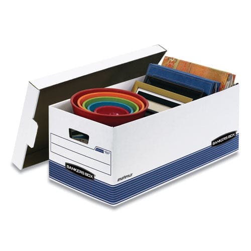 Bankers Box Stor/file Medium-duty Storage Boxes Legal Files 15.88 X 25.38 X 10.25 White/blue 12/carton - School Supplies - Bankers Box®