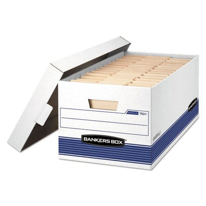 Bankers Box Stor/file Medium-duty Storage Boxes Letter Files 12.88 X 25.38 X 10.25 White/blue 4/carton - School Supplies - Bankers Box®