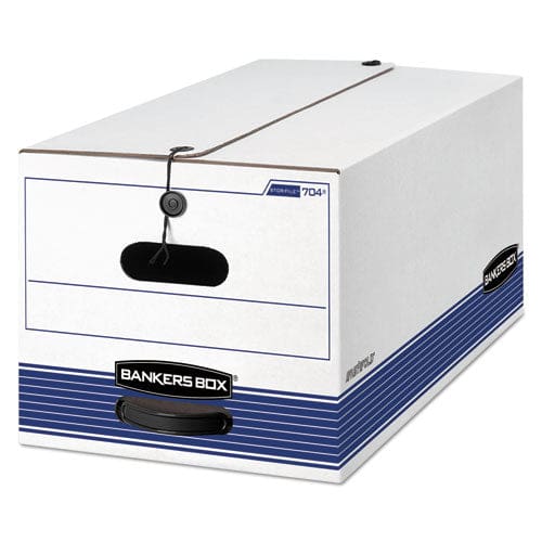 Bankers Box Stor/file Medium-duty Strength Storage Boxes Legal Files 15.25 X 19.75 X 10.75 White/blue 4/carton - School Supplies - Bankers