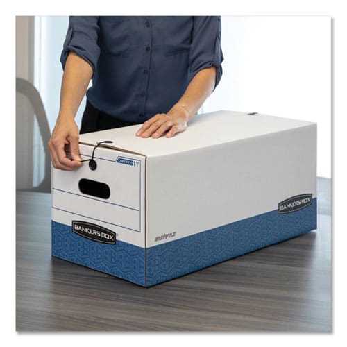 Bankers Box Stor/file Medium-duty Strength Storage Boxes Letter Files 12.25 X 24.13 X 10.75 White/blue 12/carton - School Supplies - Bankers