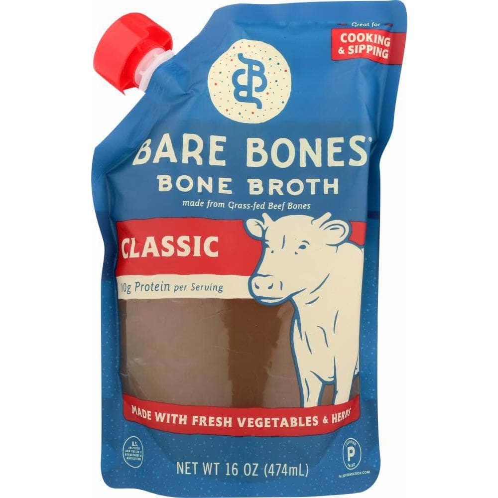 Bare Bones Bare Bones 100% Grass Fed Beef Bone Broth, 16 oz