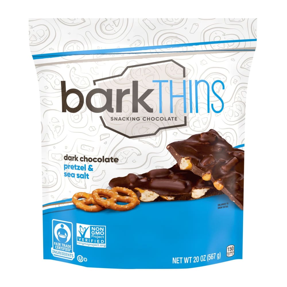 barkTHINS Dark Choc Pretzels and Sea Salt - barkTHINS