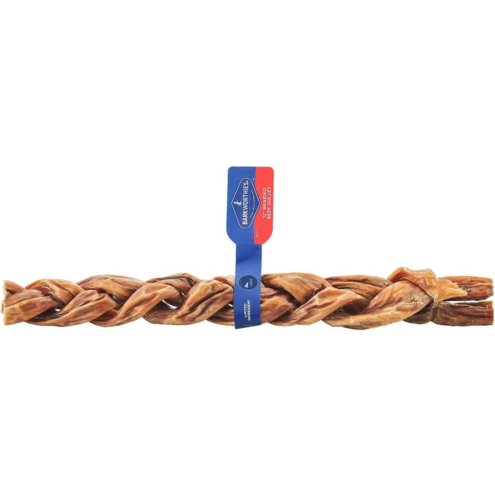 Barkworthies Braided Beef Gullet 12In - Pet Supplies - Barkworthies