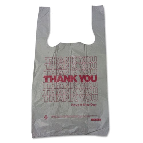 Barnes Paper Company Plastic Thank-you T-sack 2 Mil 4 X 15 White 2,000/carton - Food Service - Barnes Paper Company