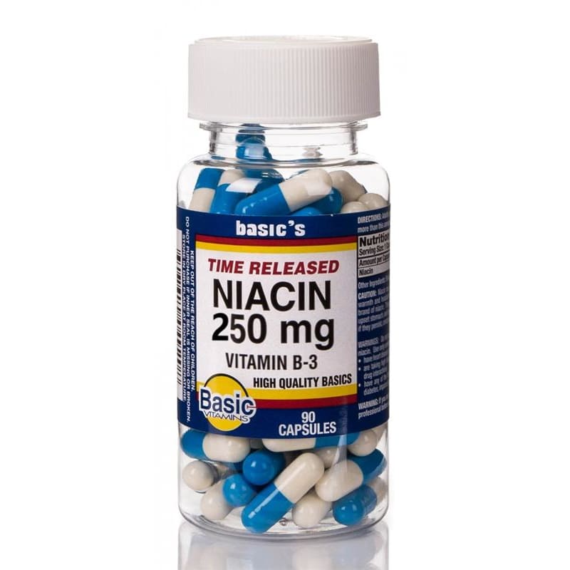 Basic Drugs Niacin Tr Cap 250Mg Box of 100 (Pack of 3) - Over the Counter >> Vitamins and Minerals - Basic Drugs