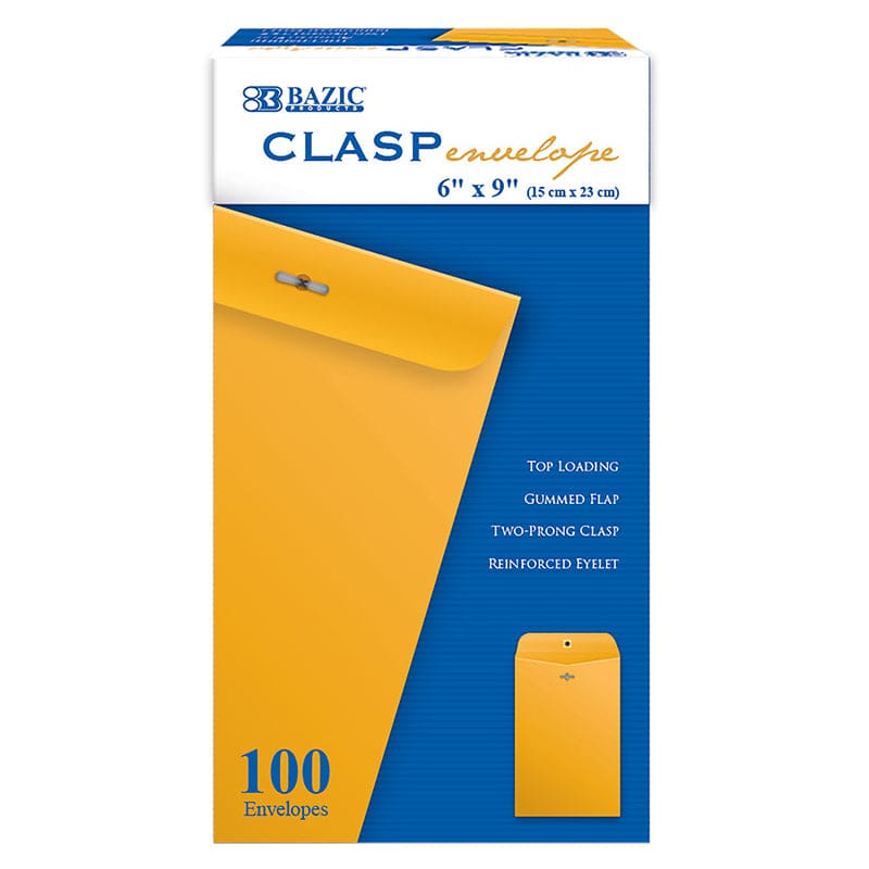 Bazic Clasp Envelopes 6 X 9 100 Pk (Pack of 2) - Envelopes - Bazic Products