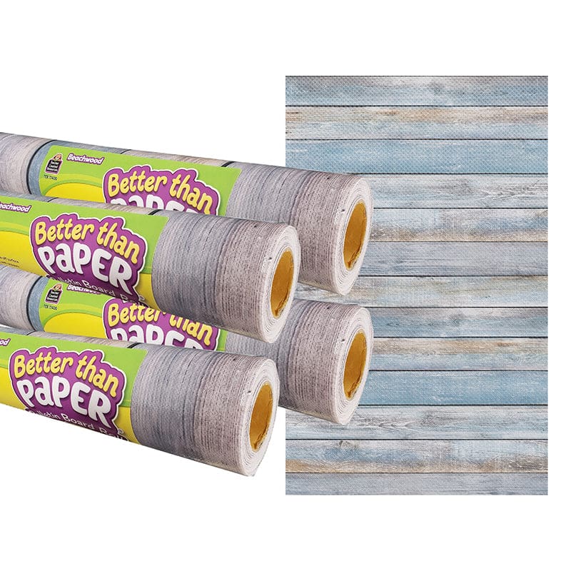 Beachwood Bettr Papr Bullet Rl 4/Pk - Bulletin Board & Kraft Rolls - Teacher Created Resources