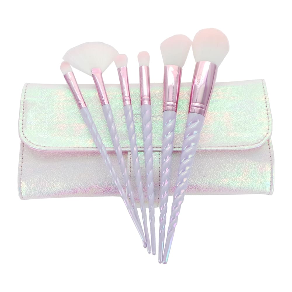 BEAUTY CREATIONS Unicorn Mermaid Holographic 6 Pc Brush Set, Bag Included