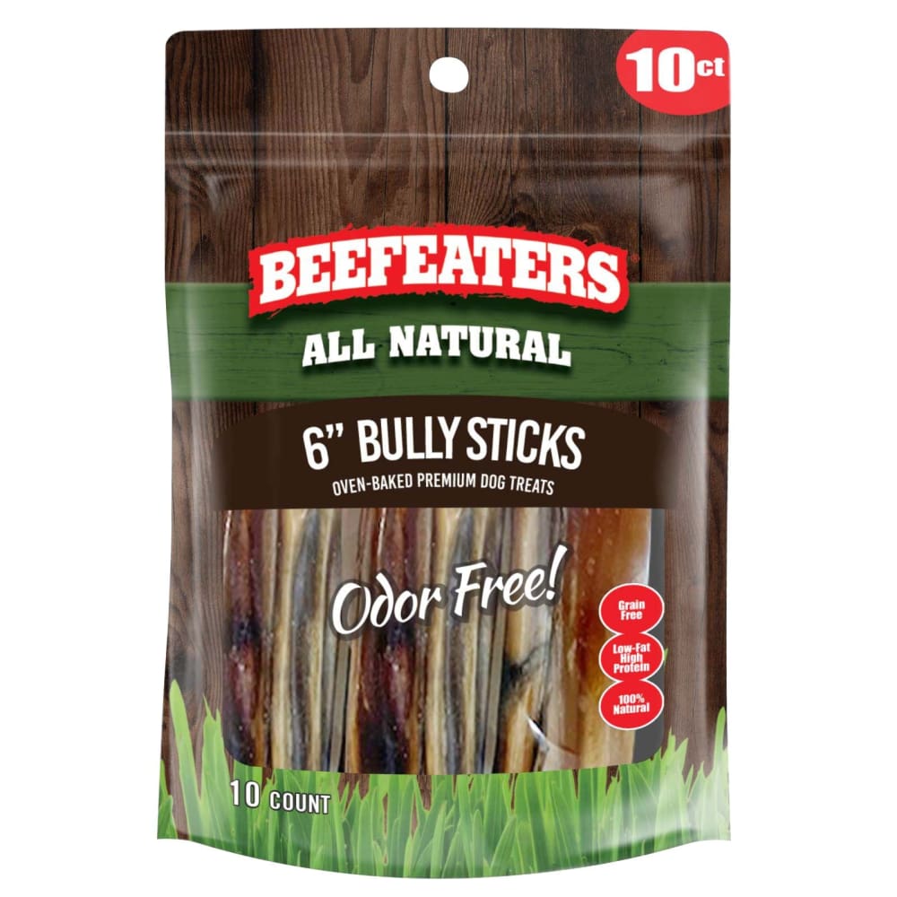 Beefeaters No Odor Natural Bully Sticks 6 10 ct. - Beefeaters