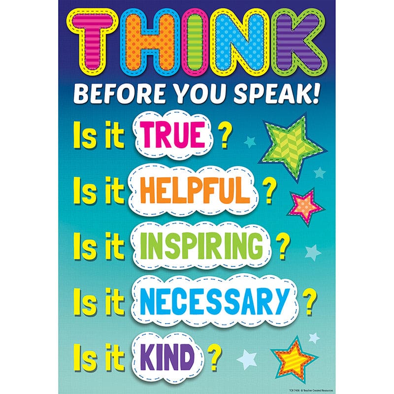 Before You Speak Positive Poster (Pack of 12) - Motivational - Teacher Created Resources