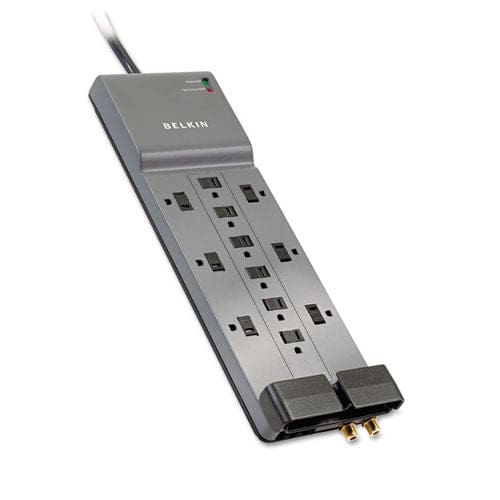 Belkin Professional Series Surgemaster Surge Protector 12 Ac Outlets 8 Ft Cord 3,780 J Dark Gray - Technology - Belkin®