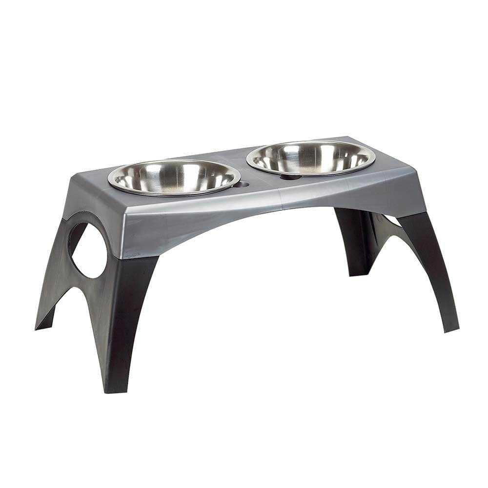 Bergan Stormcloud Elevated Feeder 2 Dog Bowl Black Grey Extra-Large - Pet Supplies - Bergan