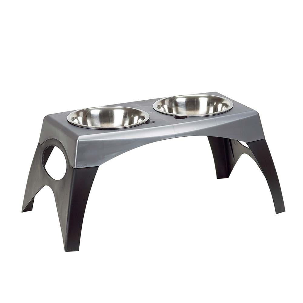 Bergan Stormcloud Elevated Feeder 2 Dog Bowl Black Grey Large - Pet Supplies - Bergan