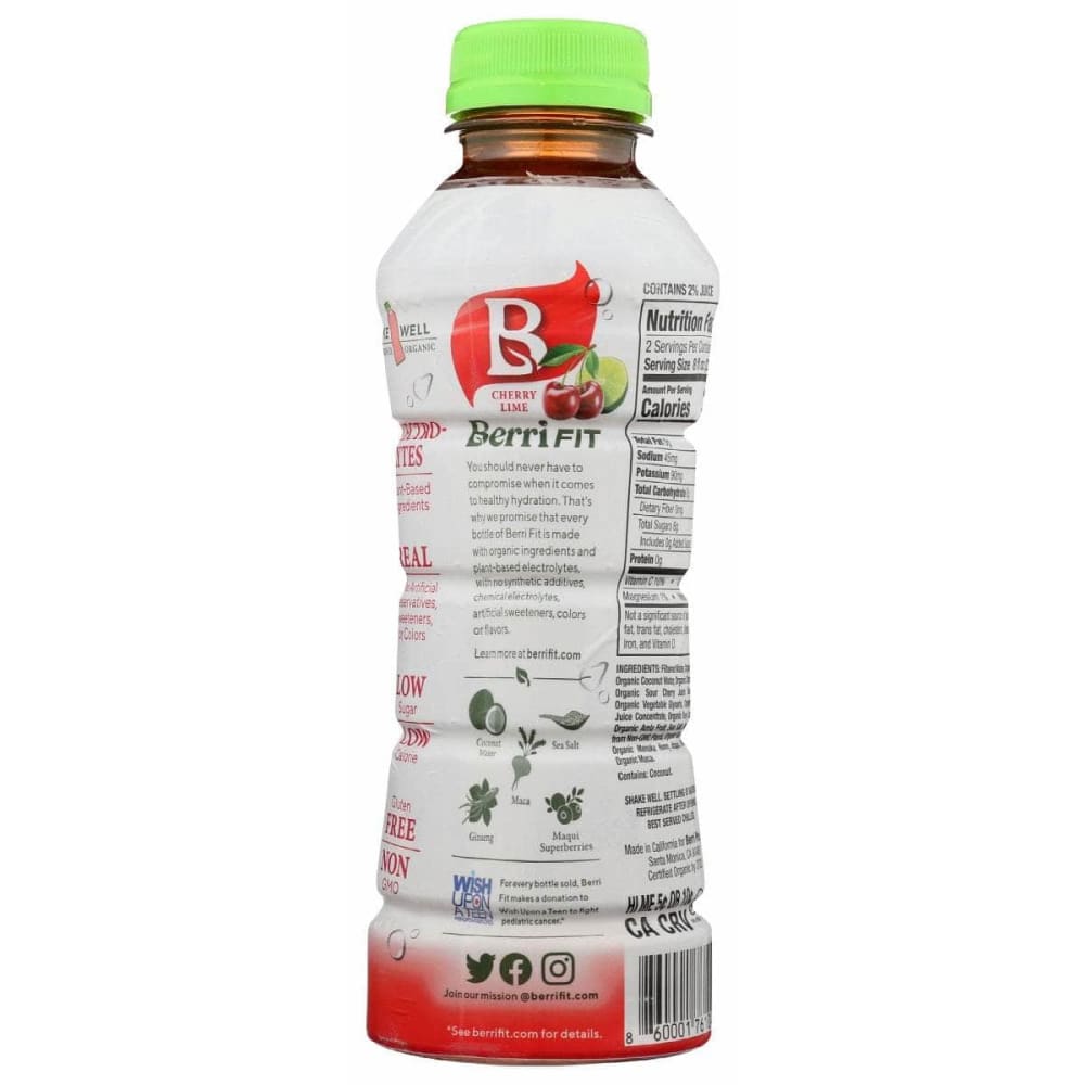 BERRI FIT Grocery > Beverages BERRI FIT: Organic Cherry Lime Flavored Beverage, 16 fo