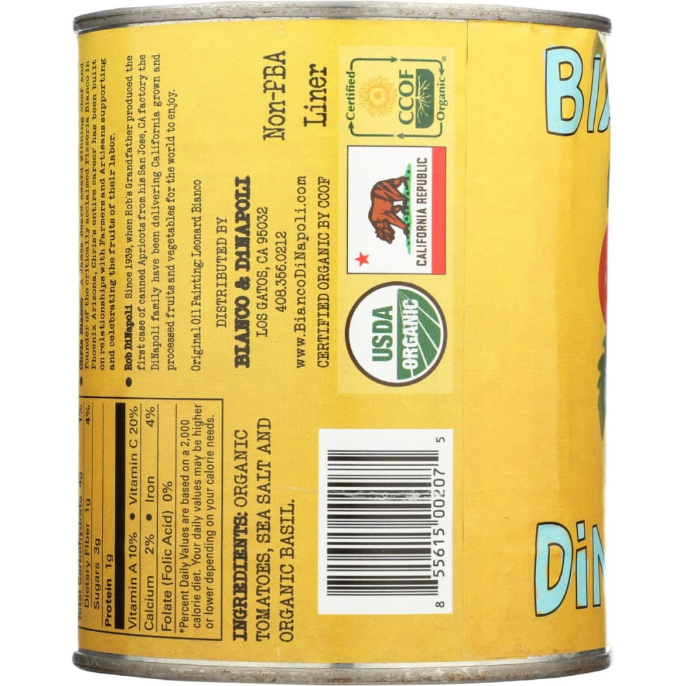 BIANCO DI NAPOLI: Tomats Whle Peled Bsl Org 28 oz - Grocery > Pantry > Pasta and Sauces - Bianco Di Napoli