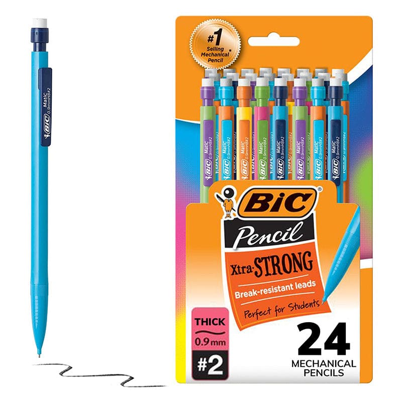 Bic 24Ct Xtra-Strong Mechan Pencil 0.9Mm with Colorful Barrel (Pack of 6) - Pencils & Accessories - Bic Usa Inc