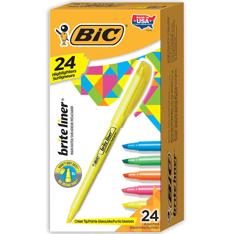 Bic 24/Pk Asst Chisel Tip Highlight Brite Liner (Pack of 2) - Highlighters - Bic Usa Inc