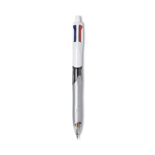 BIC 4-color 3 + 1 Multi-color Ballpoint Pen/pencil Retractable 1 Mm Pen/0.7 Mm Pencil Black/blue/red Ink Gray/white Barrel - School Supplies